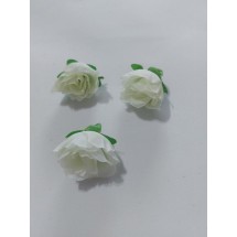 Головка розы 3 см цв. молочный, цена за 1 шт